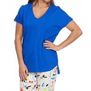 NEW LIOR zoe center seam top in true blue